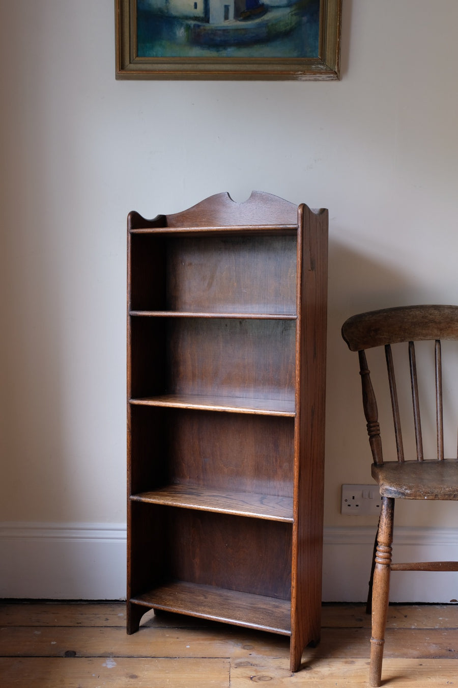 Waring and Gillow English Oak Gallery Top Bookcase Dated 1932