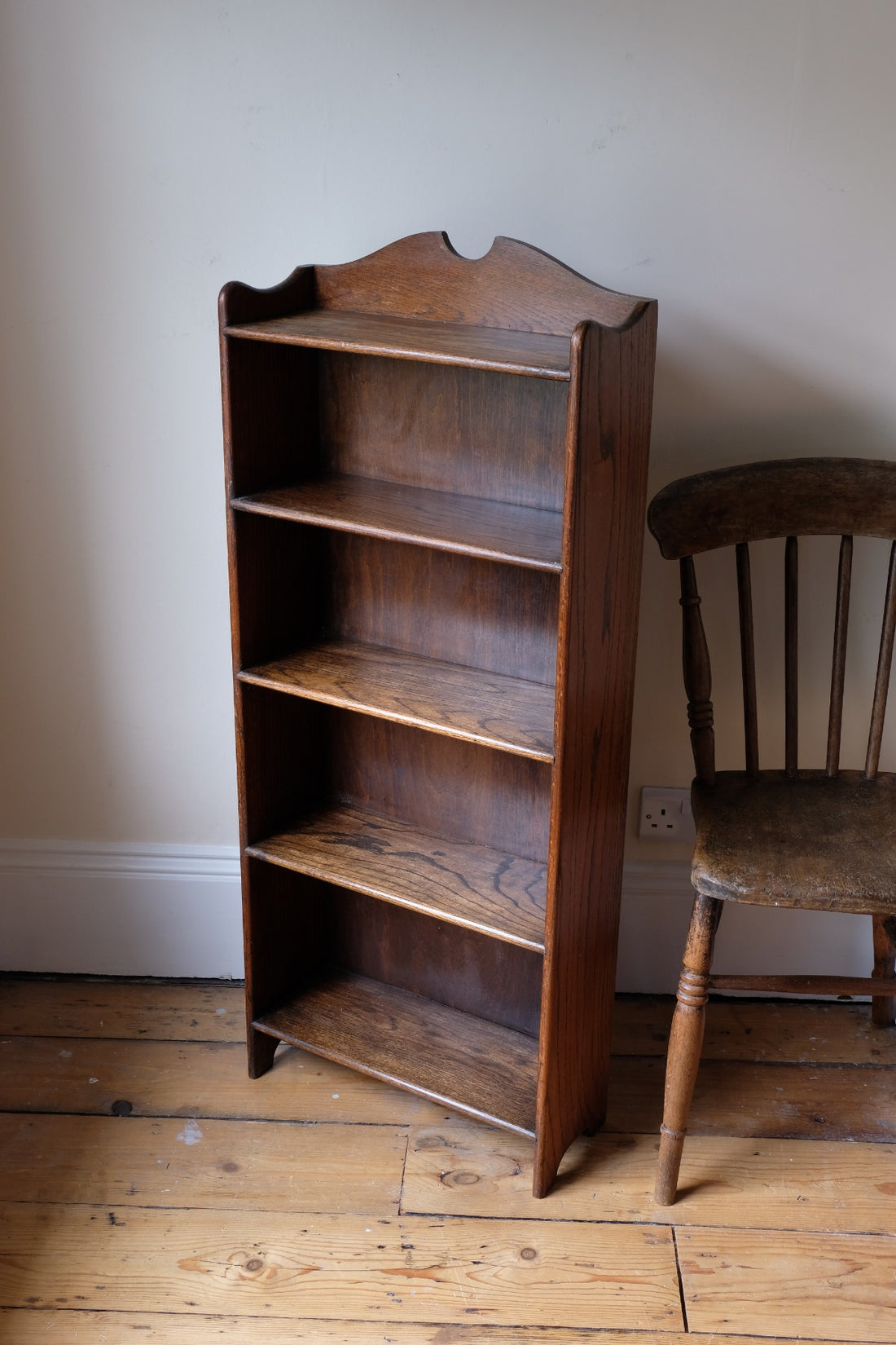 Waring and Gillow English Oak Gallery Top Bookcase Dated 1932