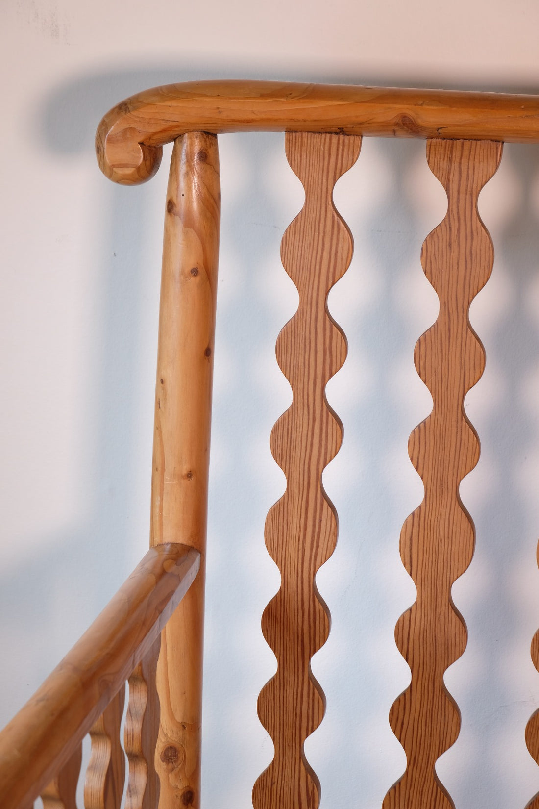 Late 19th Century Arts and Crafts pitch pine bobbin armchair