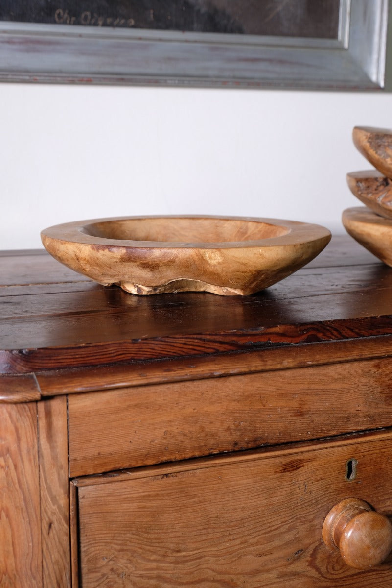 Burr Oak Turned Shallow Bowl 1001838