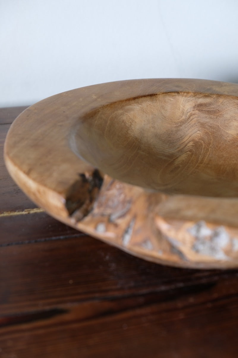 Burr Oak Turned Shallow Bowl 1001836