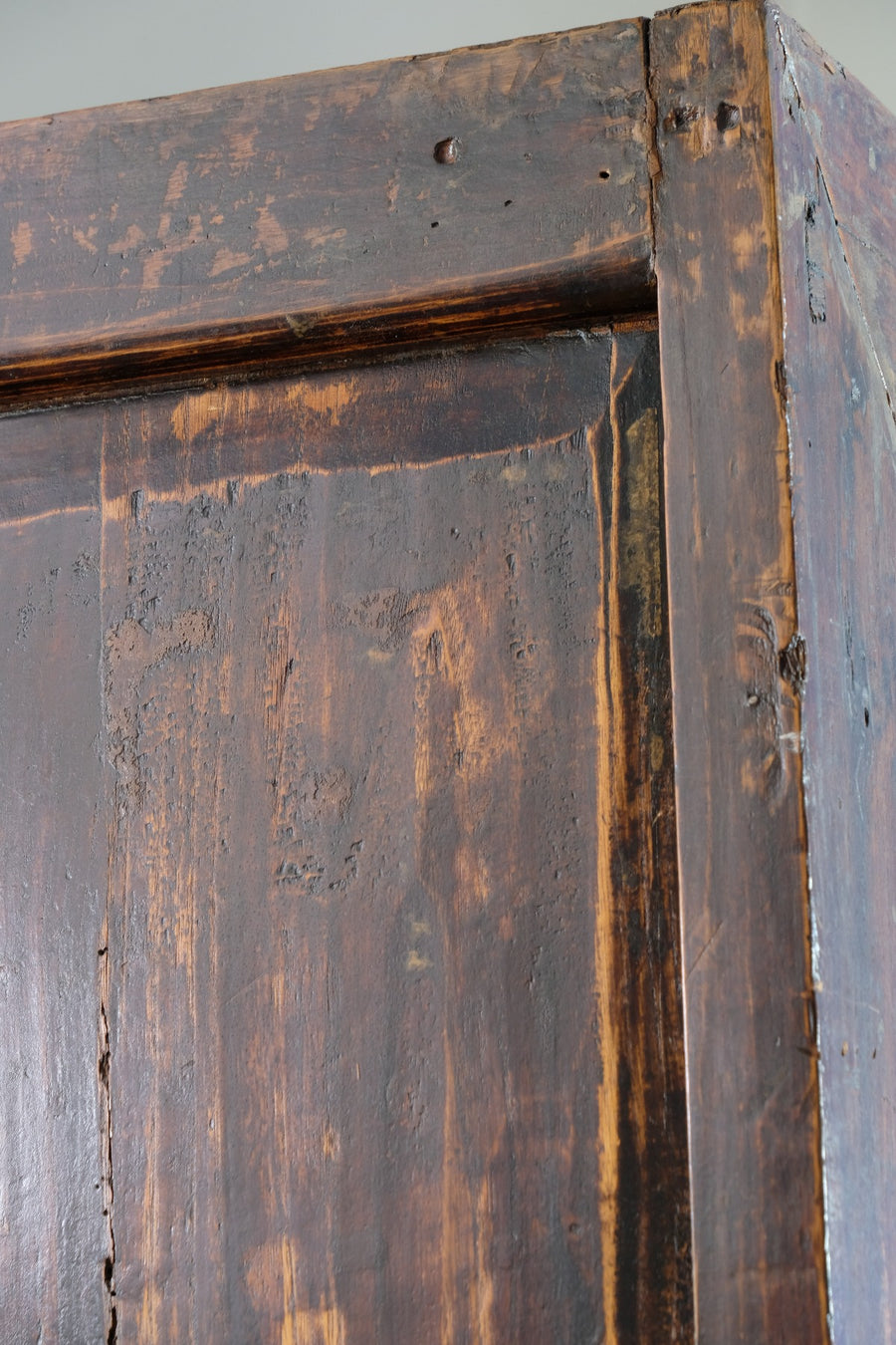 back of Painted Chinese bank of 57 drawers with hand-painted calligraphy