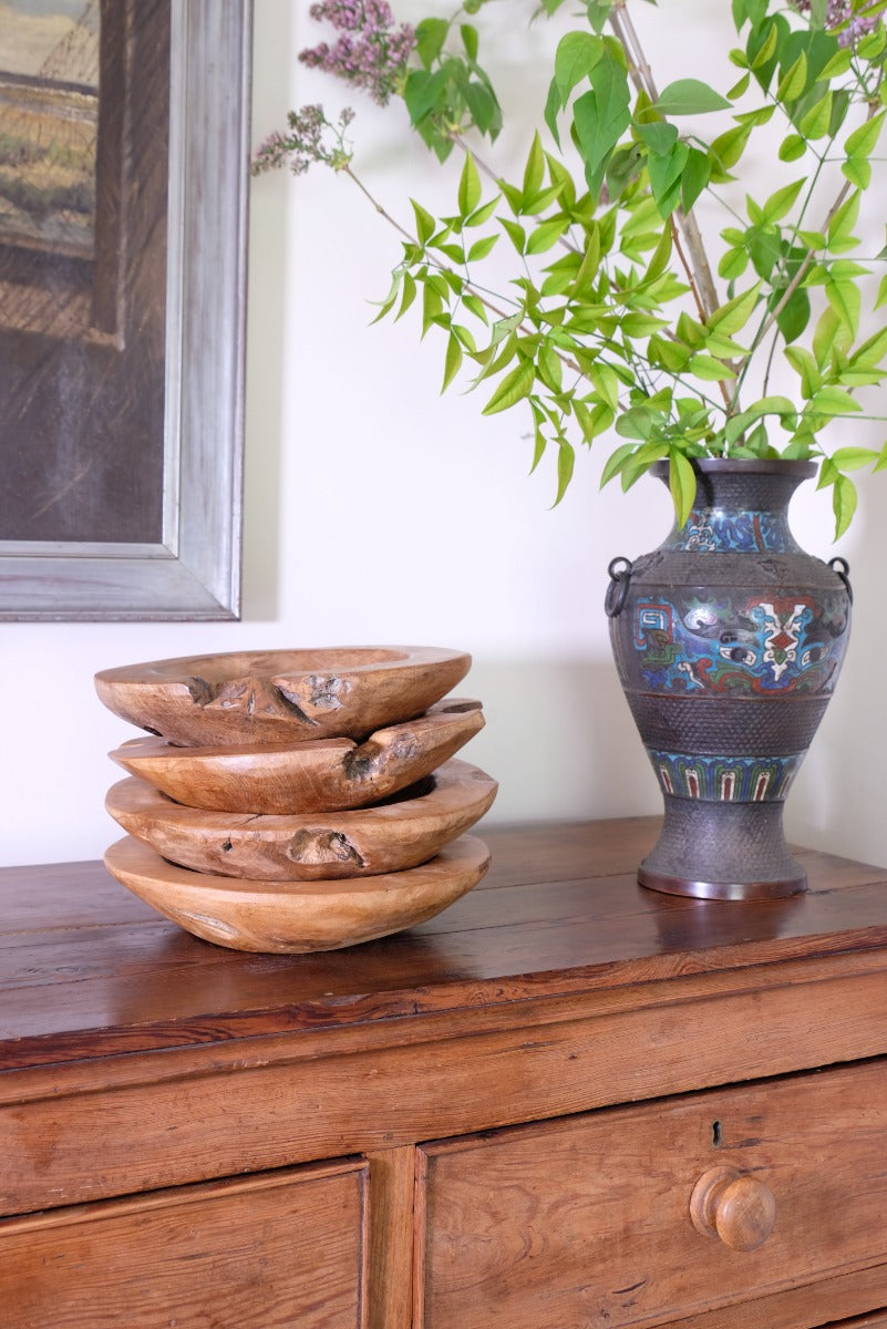 Burr Oak Turned Shallow Bowl 1001838