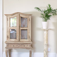 Painted Glass Cabinet On Stand with Single Drawer