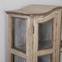 Painted Glass Cabinet On Stand with Single Drawer