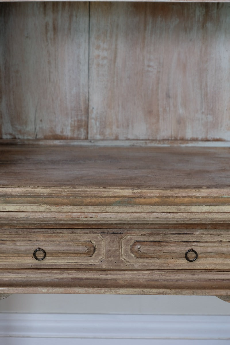 Painted Glass Cabinet On Stand with Single Drawer