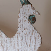 Martin Scorey primitive folk art cockerel sculpture on driftwoo