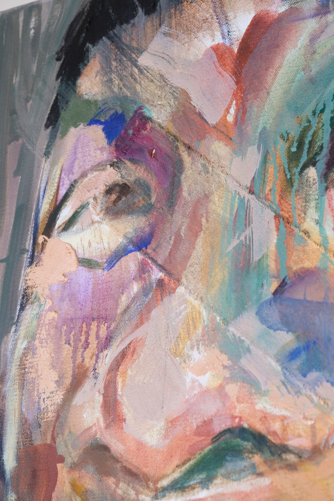 Man with Gold Tooth – Neo-Expressionism Oil Portrait by Sandra Shashou, 2005