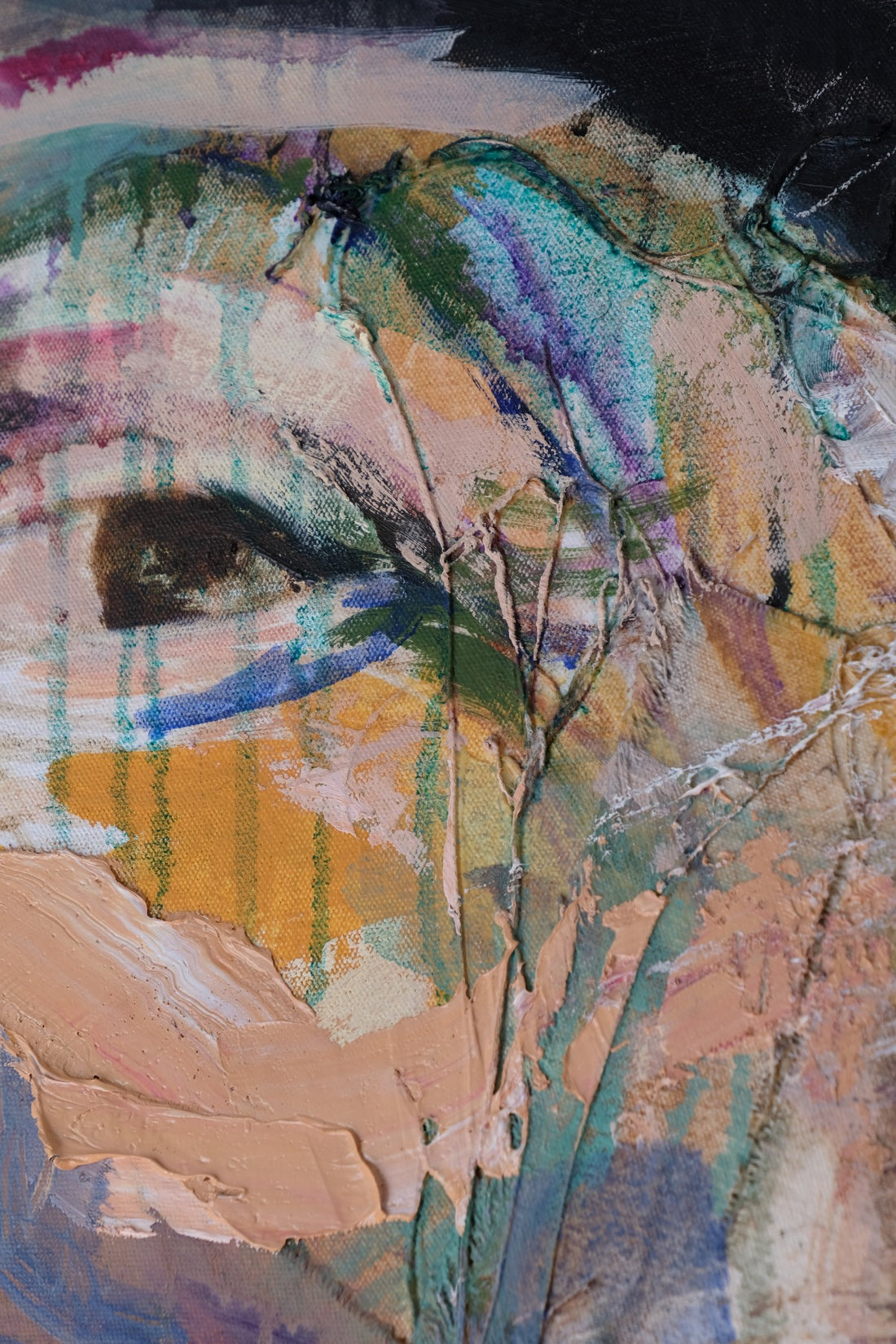 Man with Gold Tooth – Neo-Expressionism Oil Portrait by Sandra Shashou, 2005