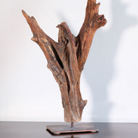 Primitive Carved Driftwood Folk Art Face Sculpture from Beachfound Wood