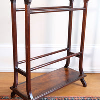 Victorian Inlaid Rosewood Towel Rail Clothes Horse Antique Stand