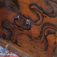 Hand-Painted Folk Art Coffer Chest with Floral Motifs