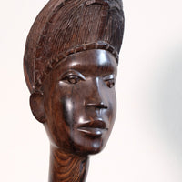 Carved Ebony Male Bust Sculpture Roland Ogiamien 1980 African Art