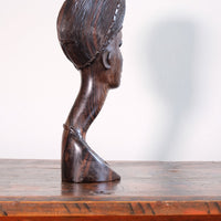 Carved Ebony Male Bust Sculpture Roland Ogiamien 1980 African Art