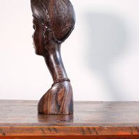 Carved Ebony Male Bust Sculpture Roland Ogiamien 1980 African Art