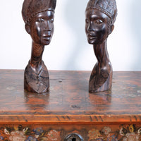 Carved Ebony Male Bust Sculpture Roland Ogiamien 1980 African Art