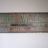 Vintage Mid-Century Hand-Painted Advertising Sign – Rare Distressed Original