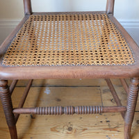 Pair Regency Armchairs With Brass Inlay & Cane Seats