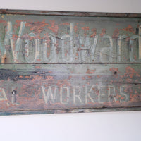 Vintage Mid-Century Hand-Painted Advertising Sign – Rare Distressed Original