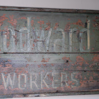 Vintage Mid-Century Hand-Painted Advertising Sign – Rare Distressed Original