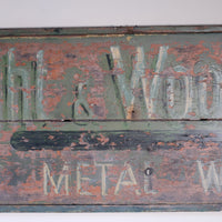 Vintage Mid-Century Hand-Painted Advertising Sign – Rare Distressed Original