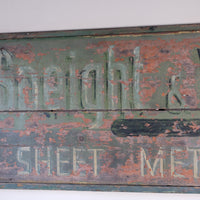 Vintage Mid-Century Hand-Painted Advertising Sign – Rare Distressed Original
