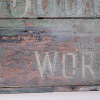 Vintage Mid-Century Hand-Painted Advertising Sign – Rare Distressed Original