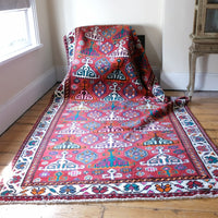 Middle Eastern Highly Decorated Vintage Rug Circa 1950's