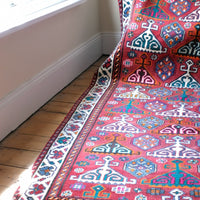 Middle Eastern Highly Decorated Vintage Rug Circa 1950's