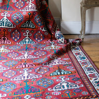 Middle Eastern Highly Decorated Vintage Rug Circa 1950's