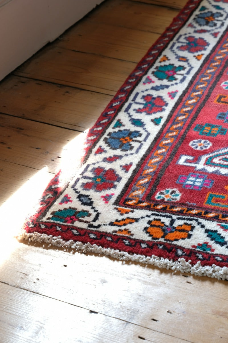 Middle Eastern Highly Decorated Vintage Rug Circa 1950's