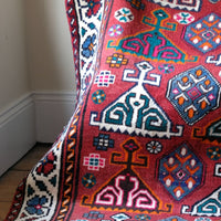 Middle Eastern Highly Decorated Vintage Rug Circa 1950's