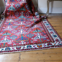 Middle Eastern Highly Decorated Vintage Rug Circa 1950's