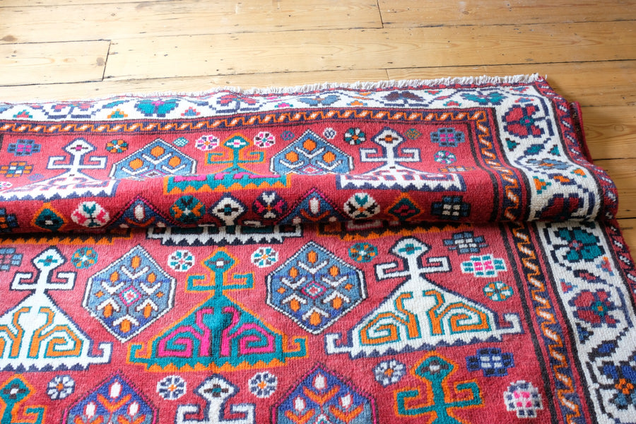 Middle Eastern Highly Decorated Vintage Rug Circa 1950's