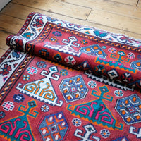 Middle Eastern Highly Decorated Vintage Rug Circa 1950's