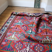 Middle Eastern Highly Decorated Vintage Rug Circa 1950's