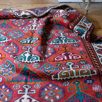 Middle Eastern Highly Decorated Vintage Rug Circa 1950's