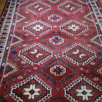 Vintage Middle Eastern Wool Multi coloured Rug With Geometric Designs