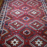 Vintage Middle Eastern Wool Multi coloured Rug With Geometric Designs