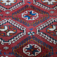 Vintage Middle Eastern Wool Multi coloured Rug With Geometric Designs