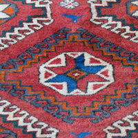 Vintage Middle Eastern Wool Multi coloured Rug With Geometric Designs