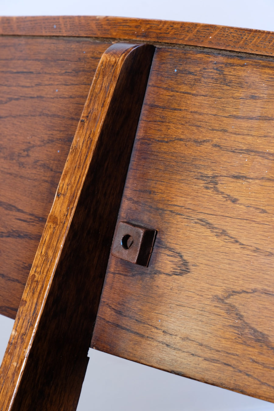 Antique Oak Folding Chapel Saddle Seat Bench Circa 1910