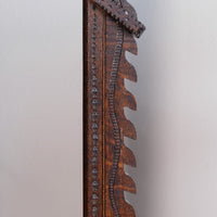 Rare Arts & Crafts Carved Oak Ratchet Adjustable Candle Stand