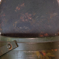 19th century American folk art painted bentwood box moss green floral