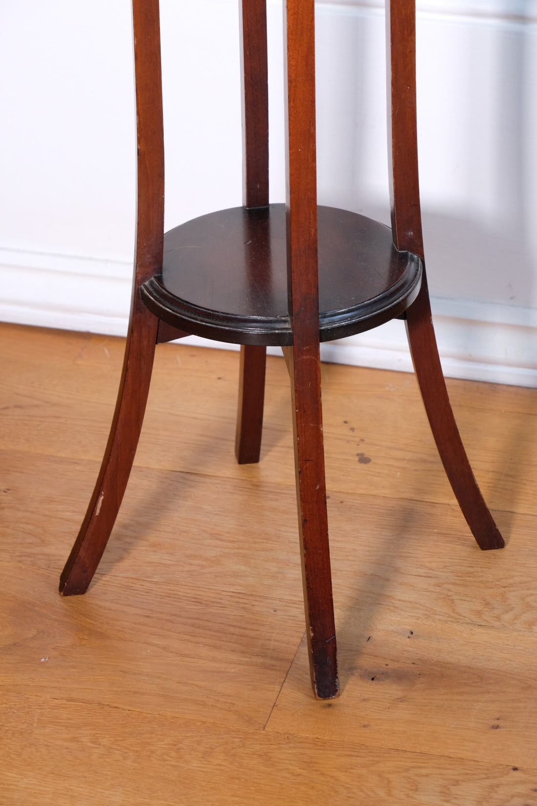 Antique Mahogany Torchère or Plant Stand with Pierced Gallery