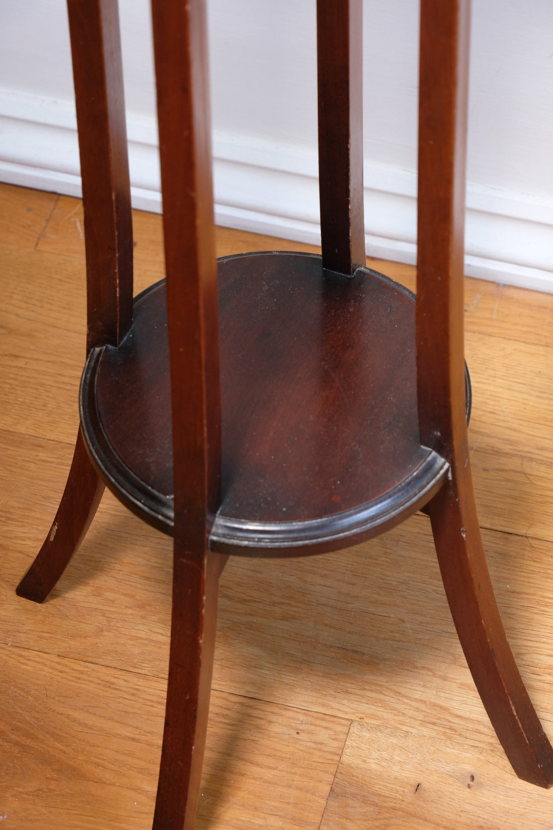 Antique Mahogany Torchère or Plant Stand with Pierced Gallery