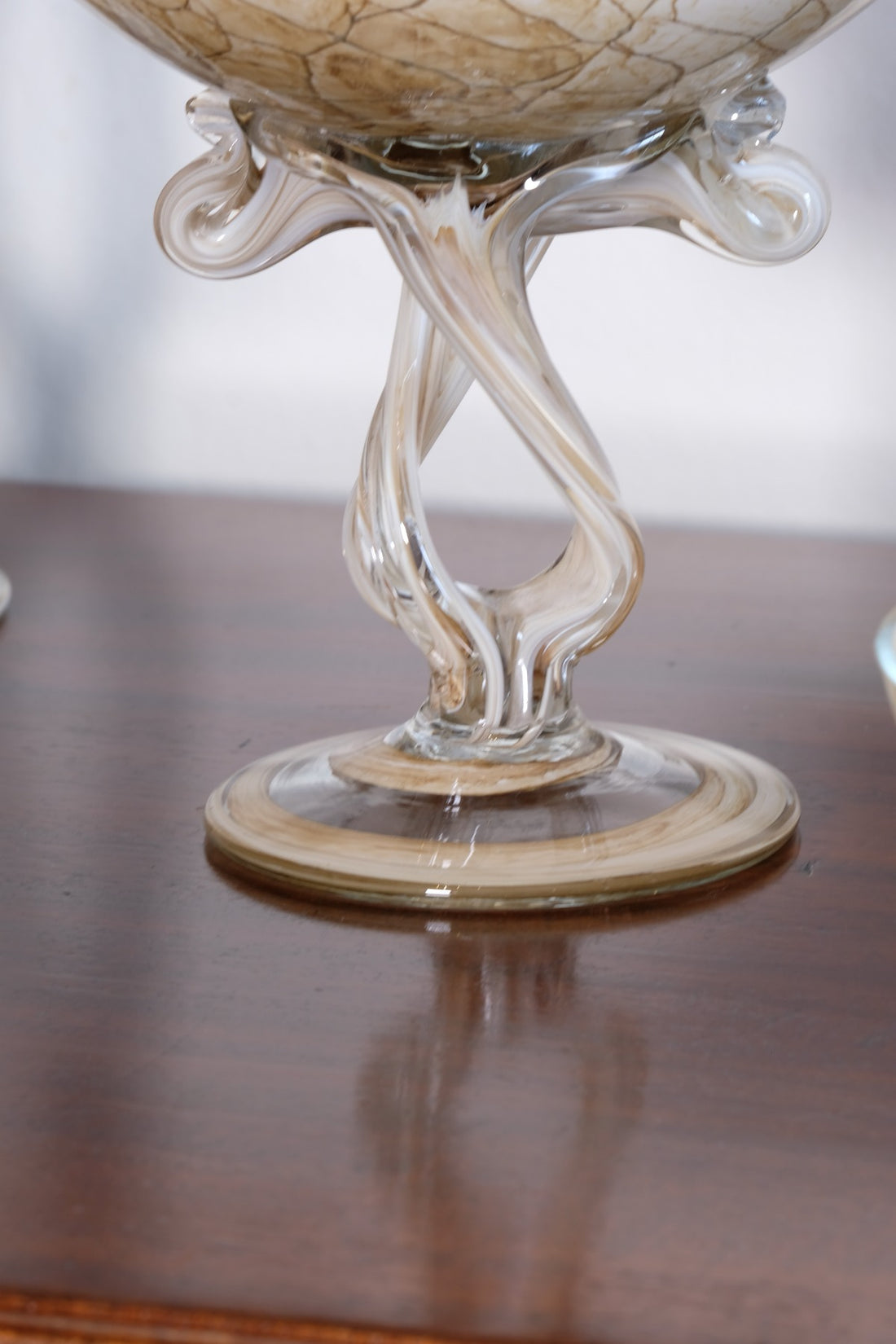 Set of Three Venetian‑Style Tazza Stemmed Glasses