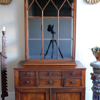 Mahogany Astral Glazed Wall Display Cupboard c 1910