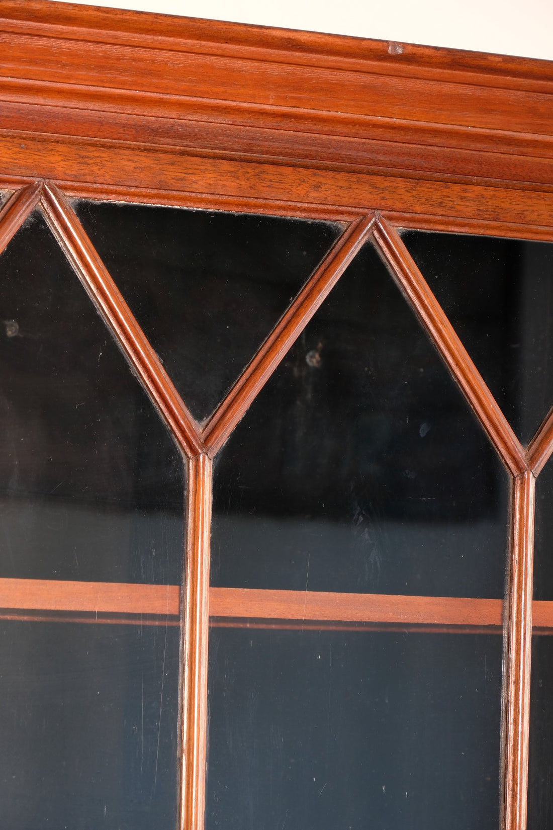 Mahogany Astral Glazed Wall Display Cupboard c 1910