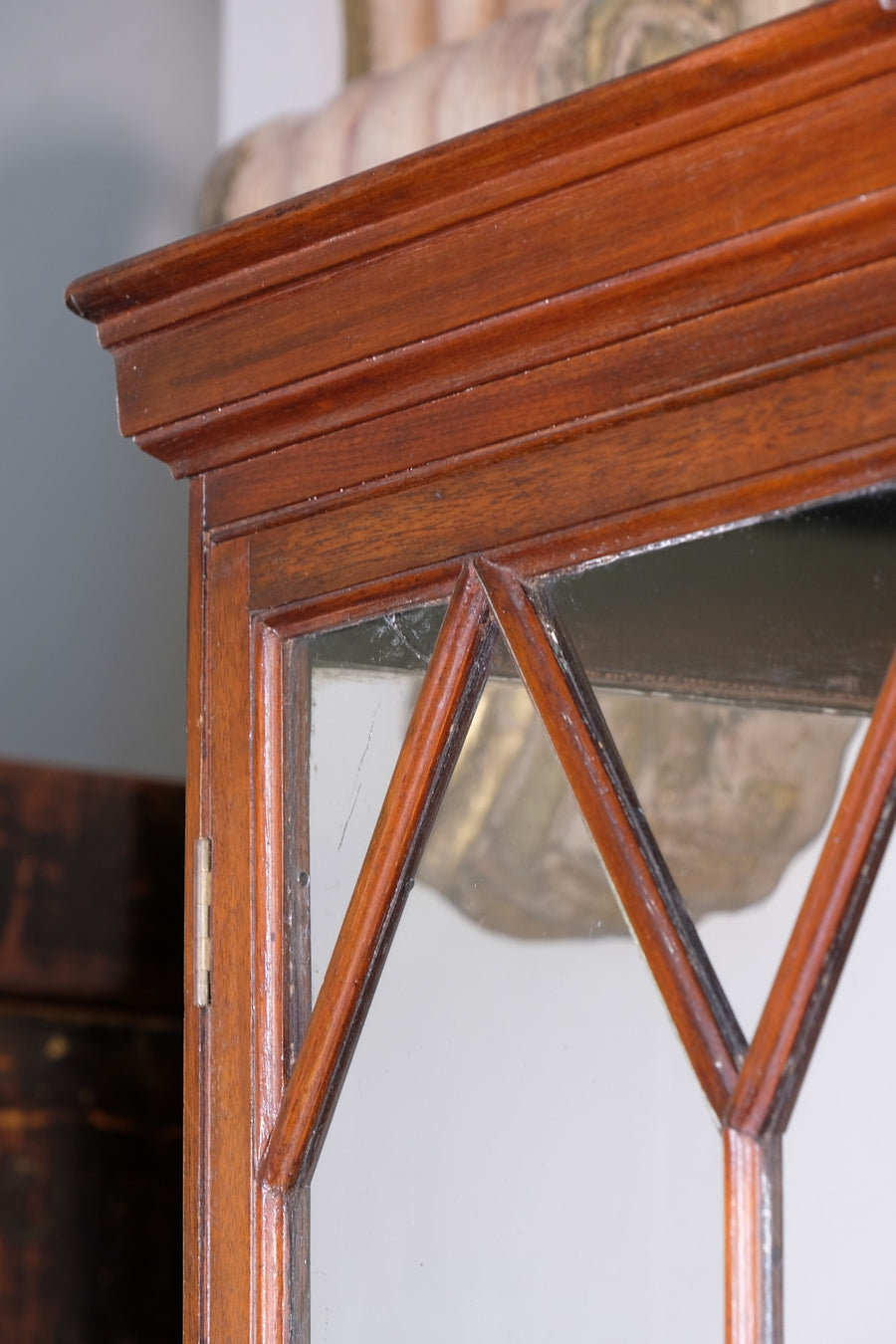 Mahogany Astral Glazed Wall Display Cupboard c 1910
